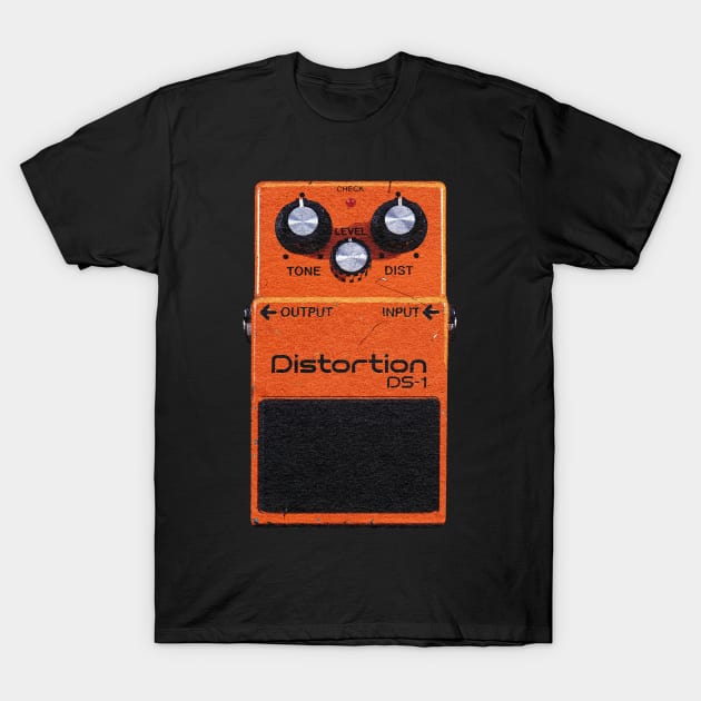 Distortion FX Pedal - Risograph Print Design T-Shirt by DrumRollDesigns